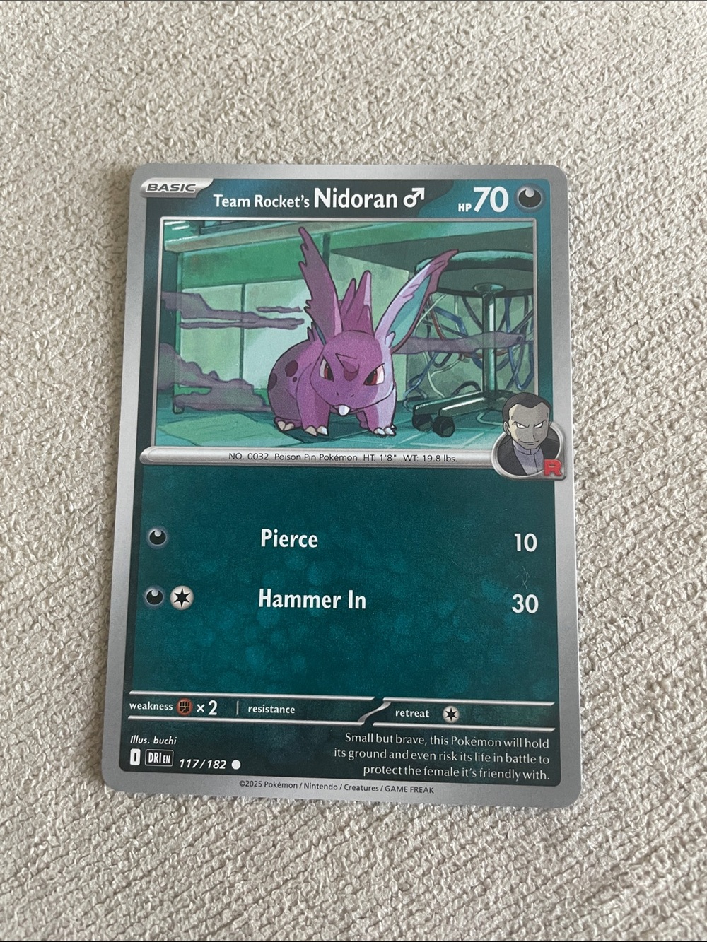 Team Rocket's Nidoran ♂ Pokémon Card